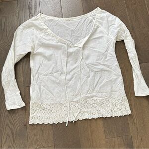 J. Crew White Eyelet Blouse